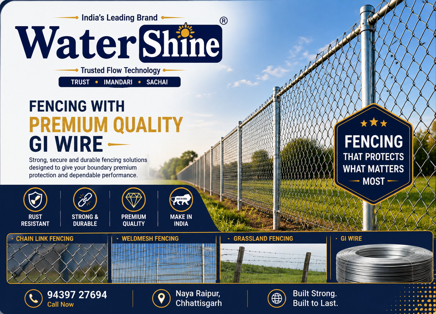 WaterShine premium GI wire fencing